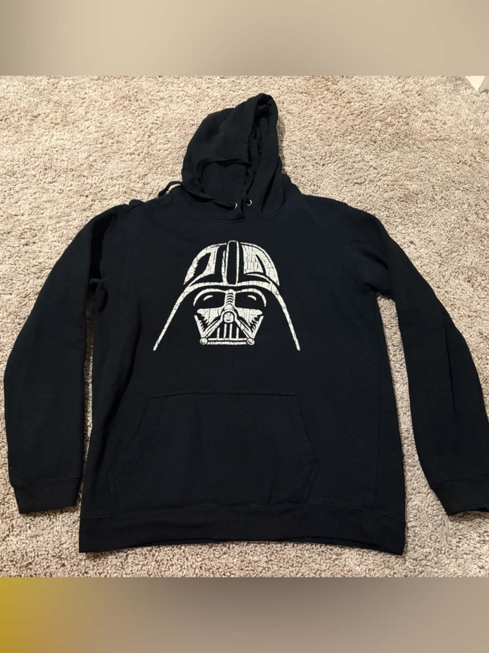 Star Wars Black Pullover Hoodie with White Helmet Graphic